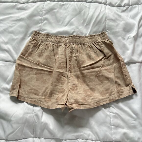 Colsie Beige Tan Camo Cotton Boxer Pajama Shorts Lounge Sleepwear Womens Small - Picture 5 of 6
